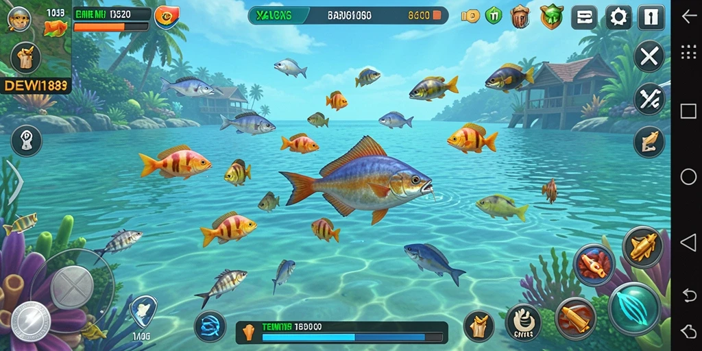 Gameplay seru dalam DEWI188 saat menembak ikan.