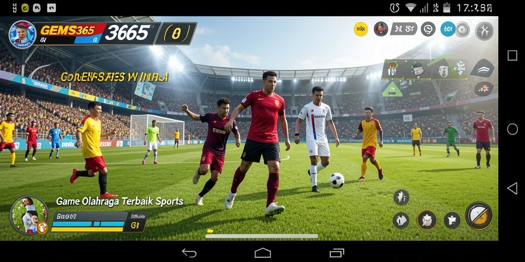 Tangkapan layar GEMS365 menunjukkan gameplay penuh aksi dalam olahraga.