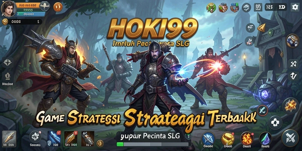 Screenshot gameplay HOKI99 menunjukkan pertempuran menyerukan strategi SLG.