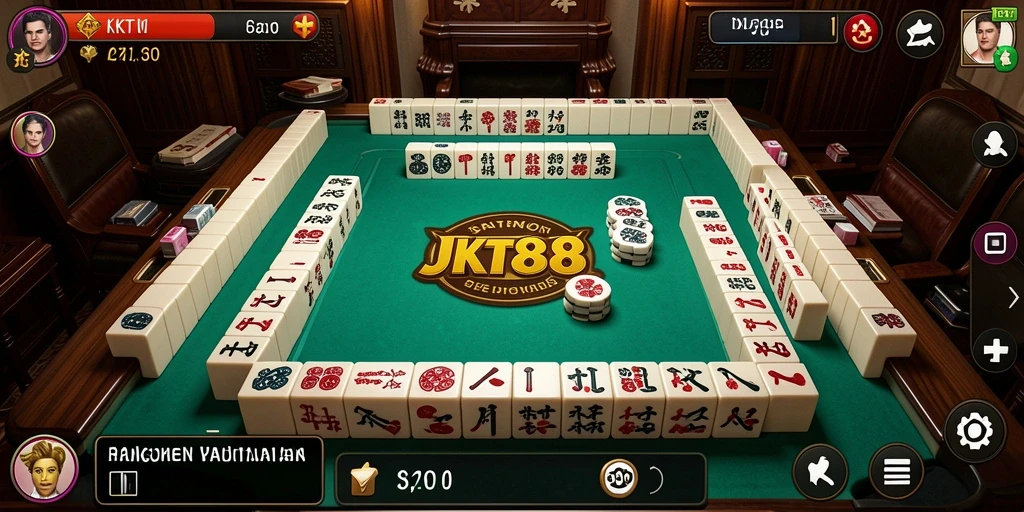 Tampilan gameplay JKT88 dengan elemen Mahjong yang menarik.