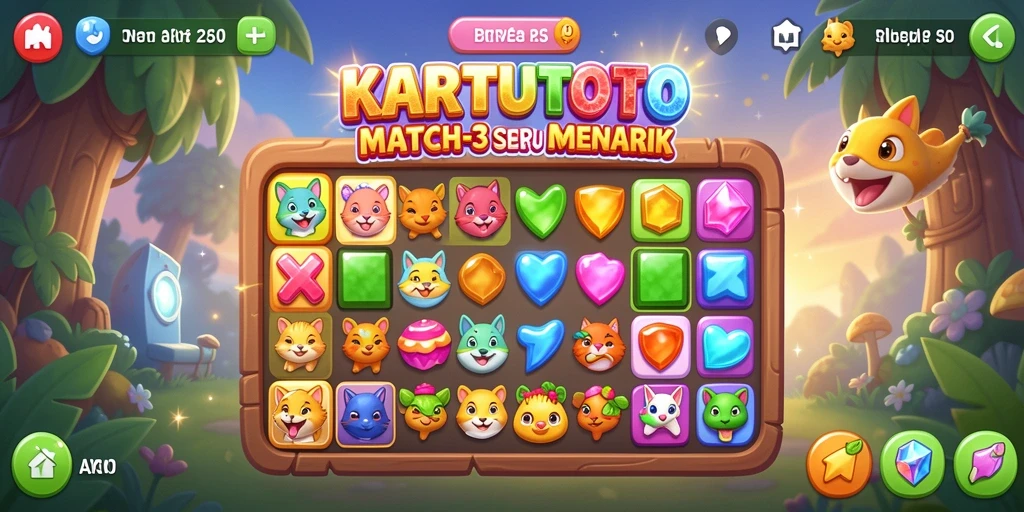 Tampilan gameplay KARTUTOTO yang menarik dalam genre Match-3.