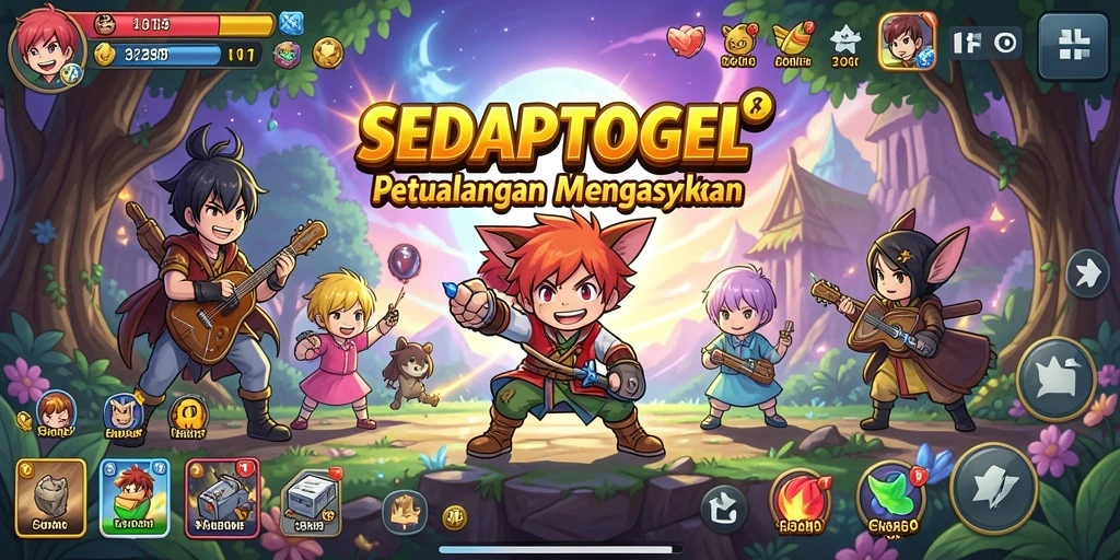 Tampilan gameplay SEDAPTOGEL yang penuh aksi dan warna.