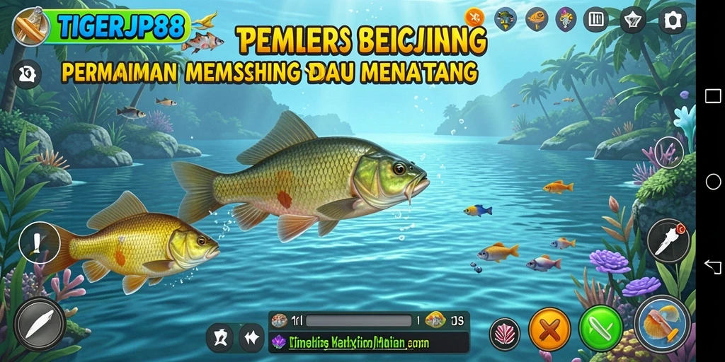 Screenshot gameplay TIGERJP88 menampilkan aksi memancing yang mendebarkan.
