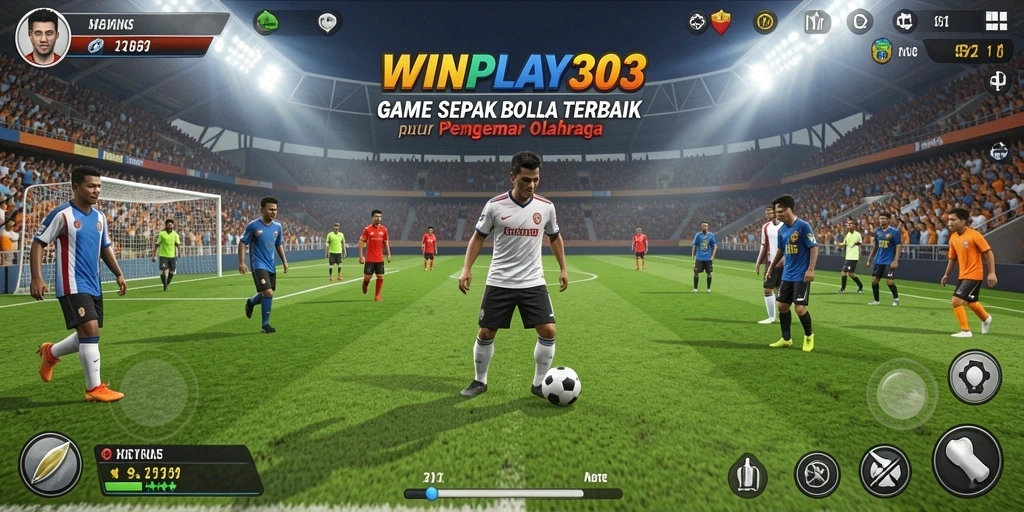 Tampilan gameplay seru di lapangan sepak bola WINPLAY303.