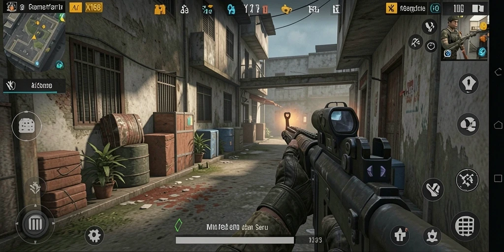 Tampilan gameplay seru dari X168 dengan aksi pertempuran intens.